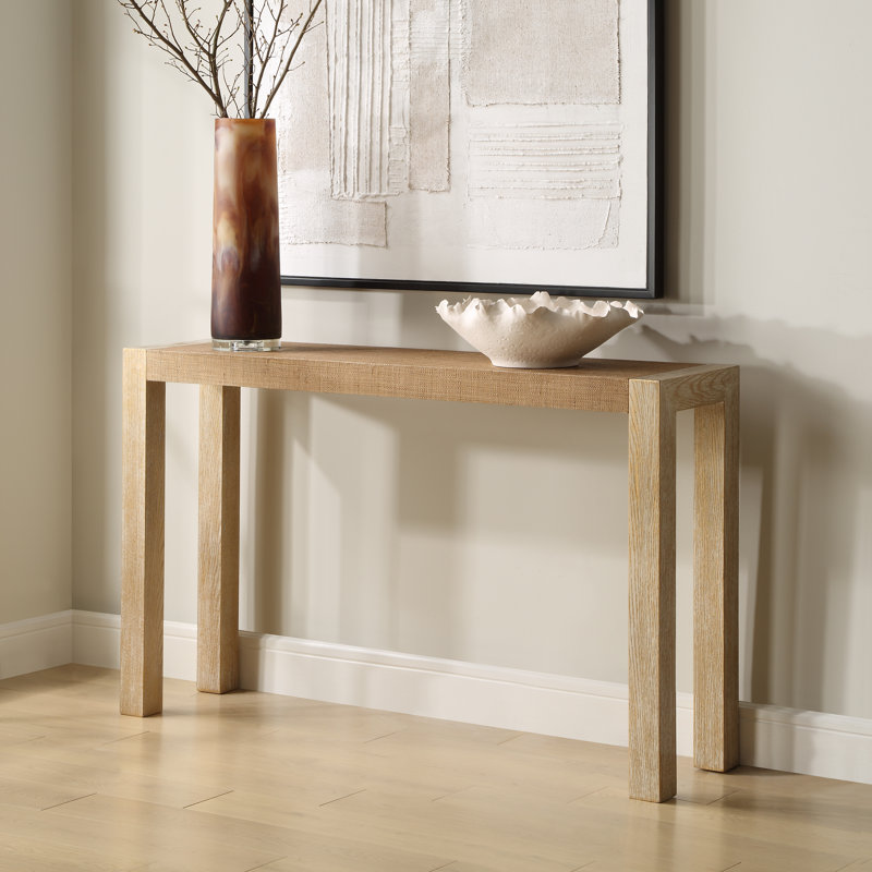 Beachcrest Home Chancey Grasscloth Console Table Wayfair
